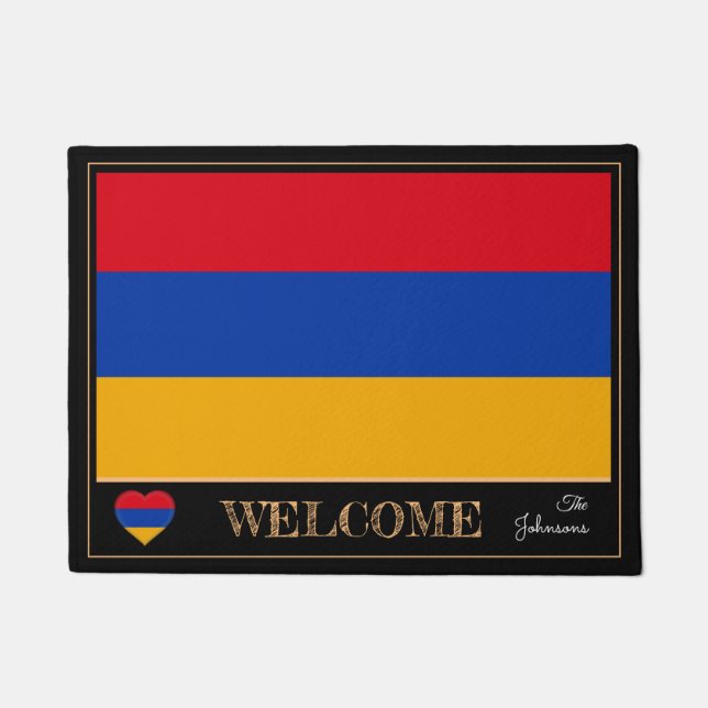 Armenië en Armenië - Vlag matten/sport Welkom Deurmat (Voorkant)
