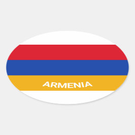Armenië - Eurio-stijl - ovaal vlag met naam Ovale Sticker