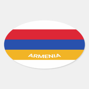 Armenië - Eurio-stijl - ovaal vlag met naam Ovale Sticker