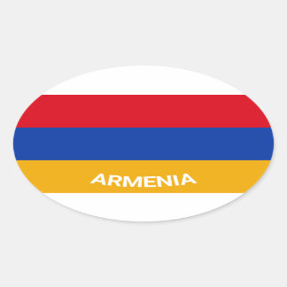 Armenië - Eurio-stijl - ovaal vlag met naam Ovale Sticker