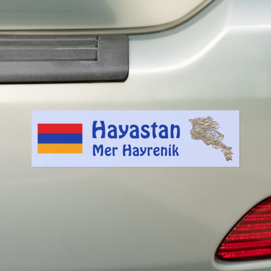 Armenië Flag en Map Bumpersticker (Op auto)