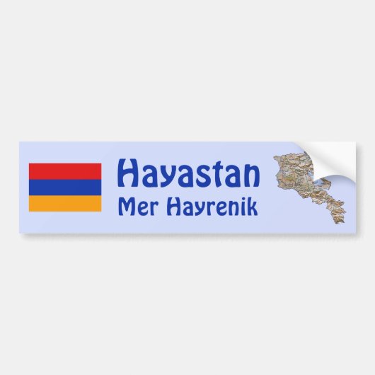 Armenië Flag en Map Bumpersticker (Voorkant)