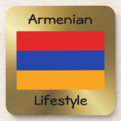 Armenië Flag+Text Onderzetter (Voorkant)