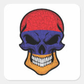 Armenië glimlachen schedelvlag vierkante sticker (Voorkant)