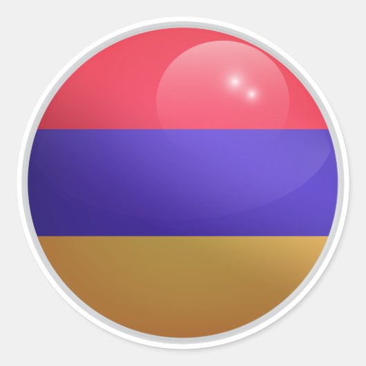 Armenië Glossy Circle Flag Ronde Sticker (Voorkant)