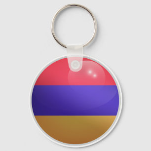 Armenië Glossy Circle Flag Sleutelhanger