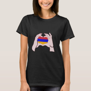 Armenië Hand Gebaar Liefde Armeense Vlag Hart Arme T-shirt