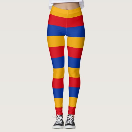 Armenië: Horizontale gestreepte nationale vlagkleu Leggings (Voorkant)
