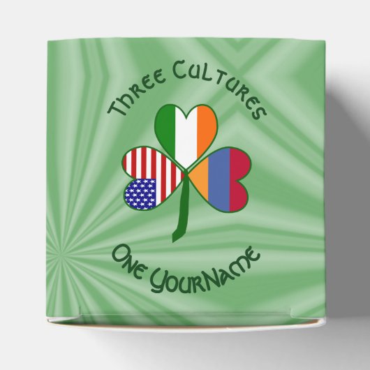 Armenië Ierland USA Shamrock Vlag personaliseren Bedankdoosjes (Bovenkant)