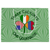 Armenië Ierland USA Shamrock Vlag personaliseren Groot Cadeauzakje (Achterkant)