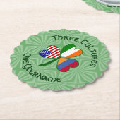Armenië Ierland USA Shamrock Vlag personaliseren Kartonnen Onderzetters (Gekanteld)