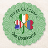 Armenië Ierland USA Shamrock Vlag personaliseren Kartonnen Onderzetters (Voorkant)