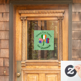 Armenië Ierland USA Shamrock Vlag personaliseren Raamsticker