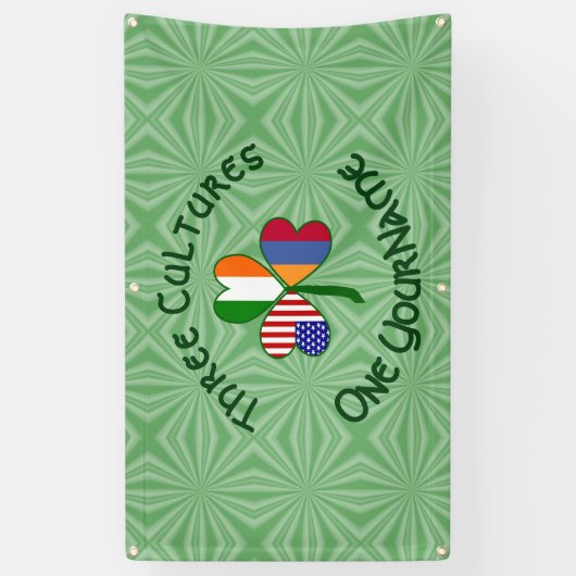 Armenië Ierland USA Shamrock Vlag personaliseren Spandoek (Verticaal)