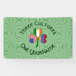 Armenië Ierland USA Shamrock Vlag personaliseren Spandoek