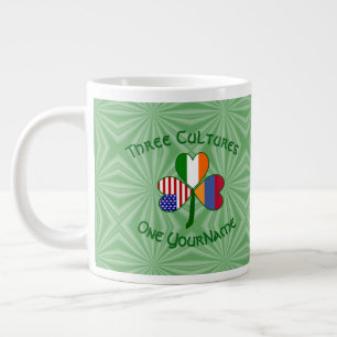 Armenië Ierland VS Klaver Vlag Personaliseer Grote Koffiekop