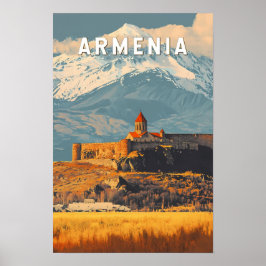 Armenië Illustratie Reis Kunst Vintage Poster