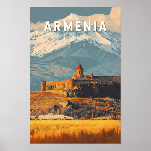 Armenië Illustratie Reis Kunst Vintage Poster