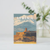 Armenië Illustratie Reizen Art Vintage Briefkaart (Staand voorkant)