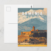 Armenië Illustratie Reizen Art Vintage Briefkaart (Voorkant / Achterkant)