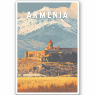 Armenië Illustratie Reizen Art Vintage Sticker