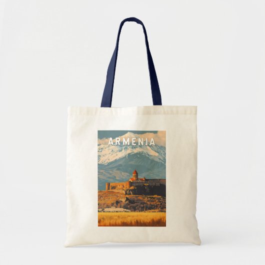 Armenië Illustratie Reizen Art Vintage Tote Bag (Voorkant)