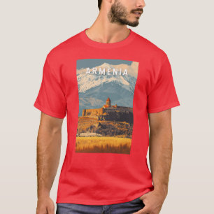 Armenië IllustratieReizen Kunst Vintage grappige v T-shirt