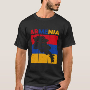  Armenië Kaart Armenië Vlag Armeens Mannen Wom T-shirt