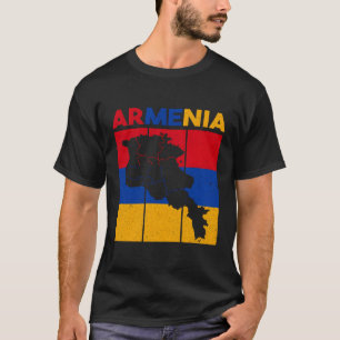 Armenië Kaart Armenië Vlag Armeens Mannen Wom T-shirt