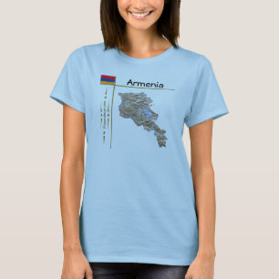 Armenië Kaart + Vlag + Titel T-Shirt