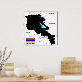 armenië - land politieke kaart poster (Keuken)