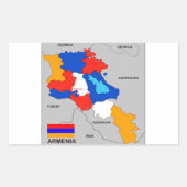 armenië - land politieke kaart rechthoekige sticker (Voorkant)