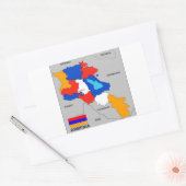 armenië - land politieke kaart rechthoekige sticker (Envelop)