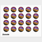 Armenië lippen trots root flag ronde sticker (Vel)