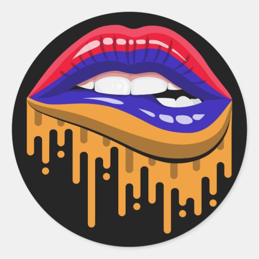 Armenië lippen trots root flag ronde sticker (Voorkant)