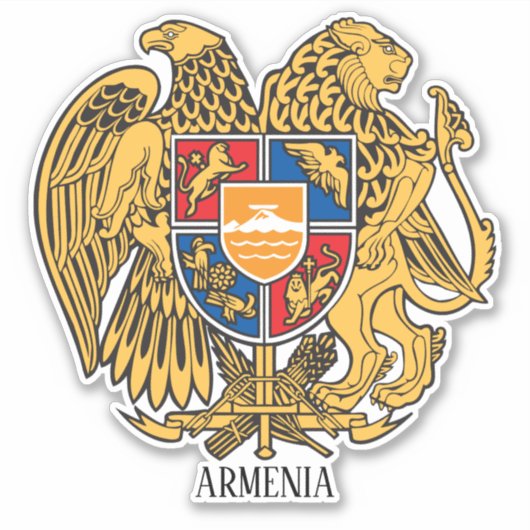 Armenië nationaal wapenschild patriottisch sticker (Voorkant)