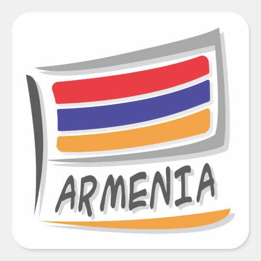 Armenië Pride X vlag Vierkante Sticker (Voorkant)