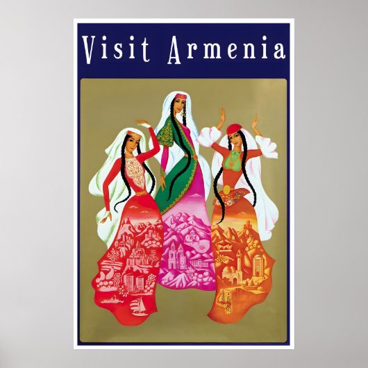 Armenië Reisposter Vintage Kunst Erfgoedprint Poster (Voorkant)