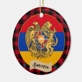 Armenië, Rode buffels en Armeense vlag Keramisch Ornament (Links)