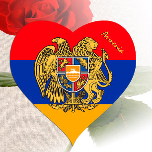 Armenië Sticker, Hart, Patriotische Armeense Vlag Hart Sticker