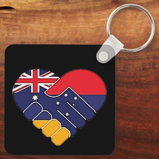 Armenië UK Flags Sleutelhanger (Achterkant)