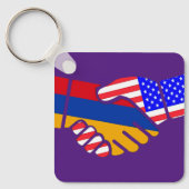 Armenië USA Vlaggen Sleutelhanger (Voorkant)