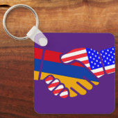 Armenië USA Vlaggen Sleutelhanger (Voorkant)
