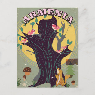 Armenië Vintage cartoonaffiches voor reizen Briefkaart