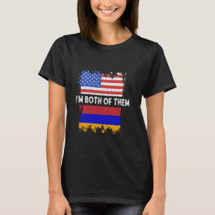 Armenië Vlag Amerika USA Ik ben beiden Armeens T-shirt