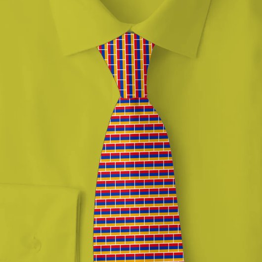 Armenië Vlag Baksteenpatroon Stropdas