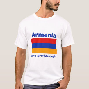Armenië Vlag + Kaart + Tekst T-shirt