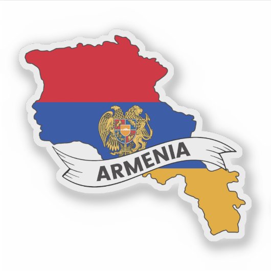 Armenië Vlaggenkaart Sticker (Voorkant)