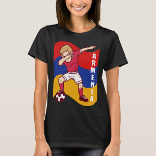 Armenië Voetballer Dabbing Nationale Vlag Voetbal T-shirt