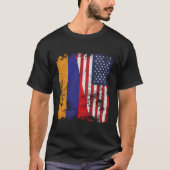 Armenië VS Vlag noodlijdend - Half Amerikaans T-shirt (Voorkant)
